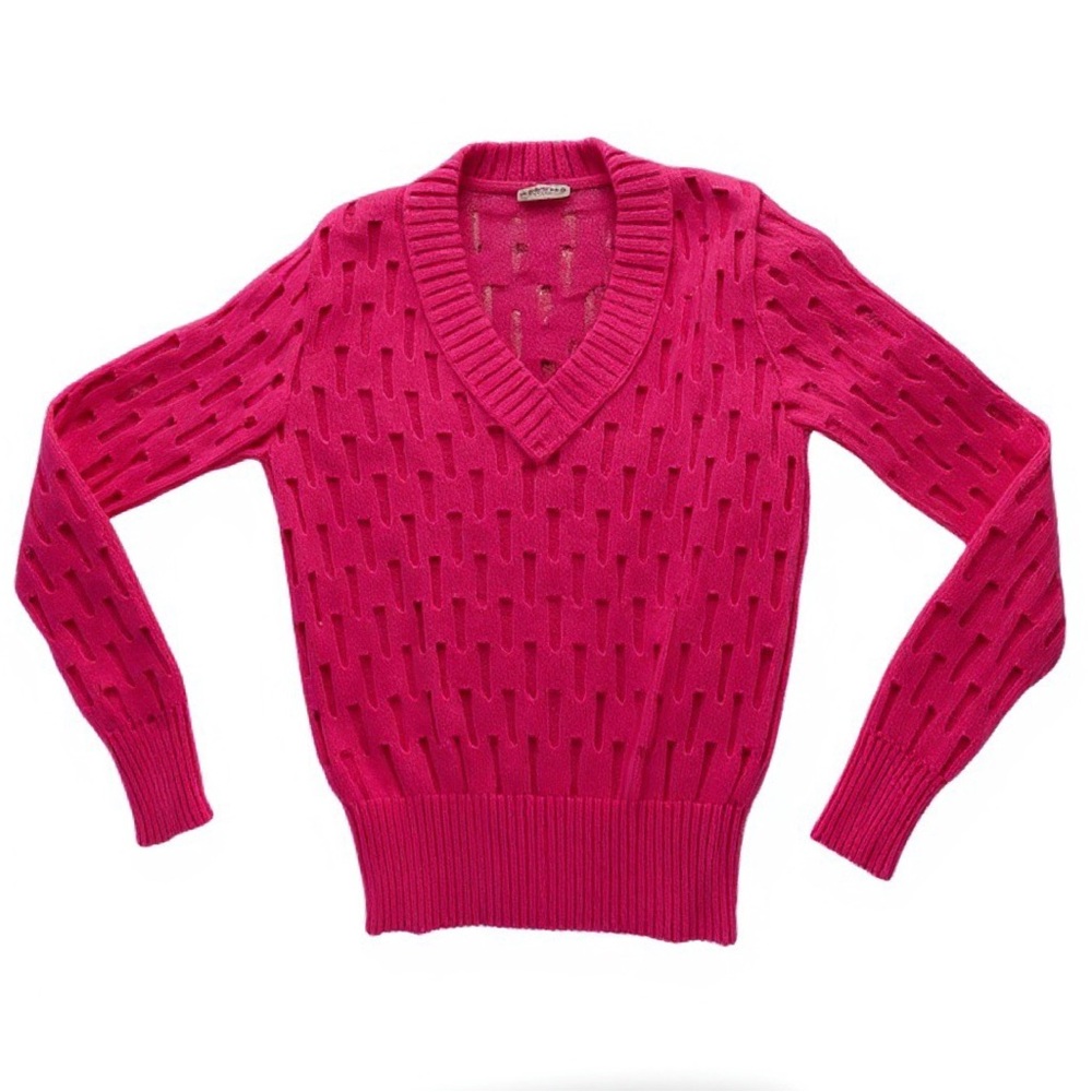 SEE BY CHLOE Barbie Pink V-Neck Sweater Top